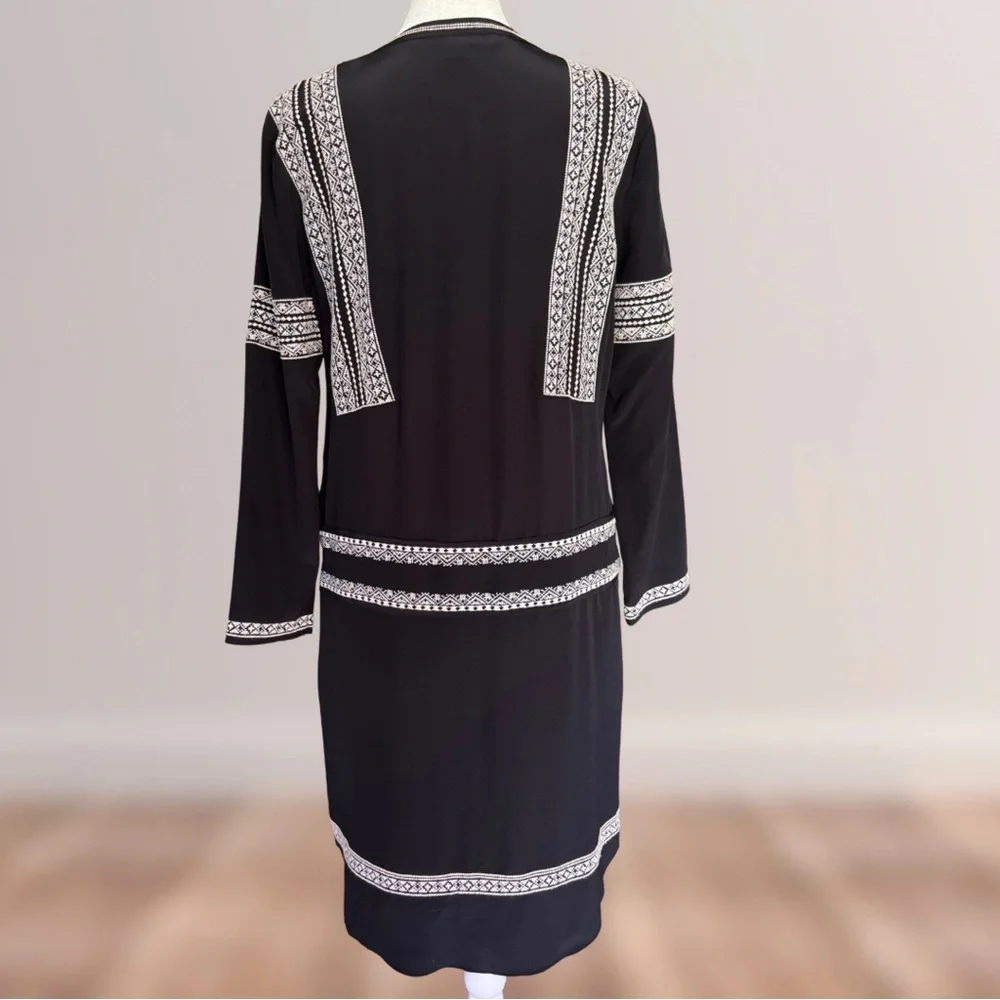 Veronica Beard Ignacio Embroidered Silk Shirt Dress | Excellent Condition - Picture 6 of 12